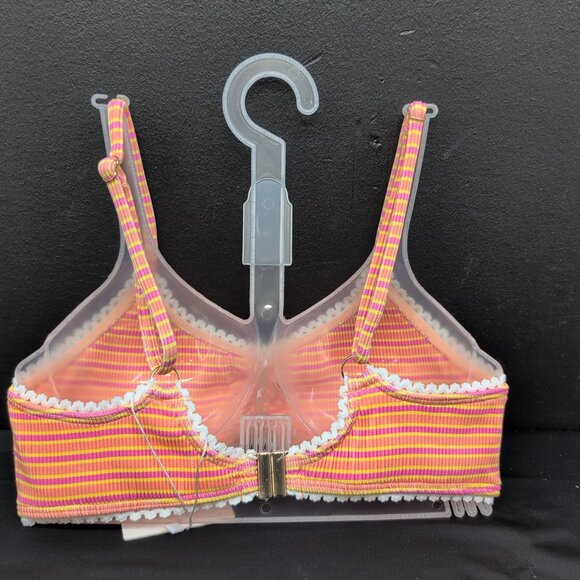 Honey Ribbed Laced Seamless Stripped Bralette Top Bra Size Small Milo - Picture 6 of 12